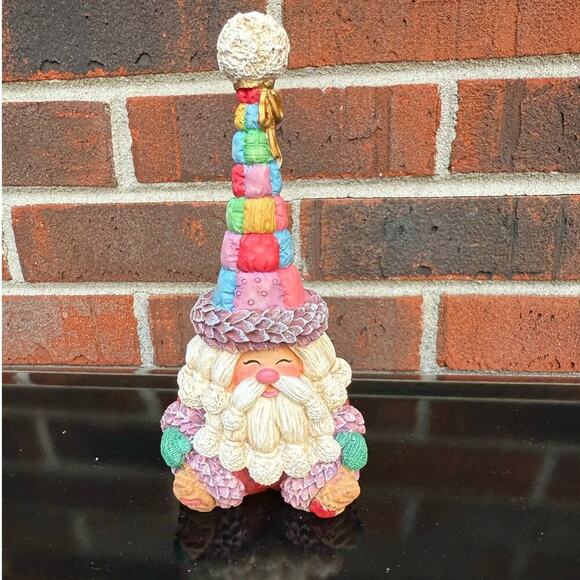 Resin Whimsical Santa Gnome with Patchwork Hat - Picture 1 of 3
